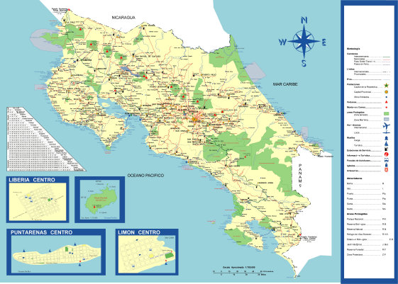 Tourist Map of Costa Rica